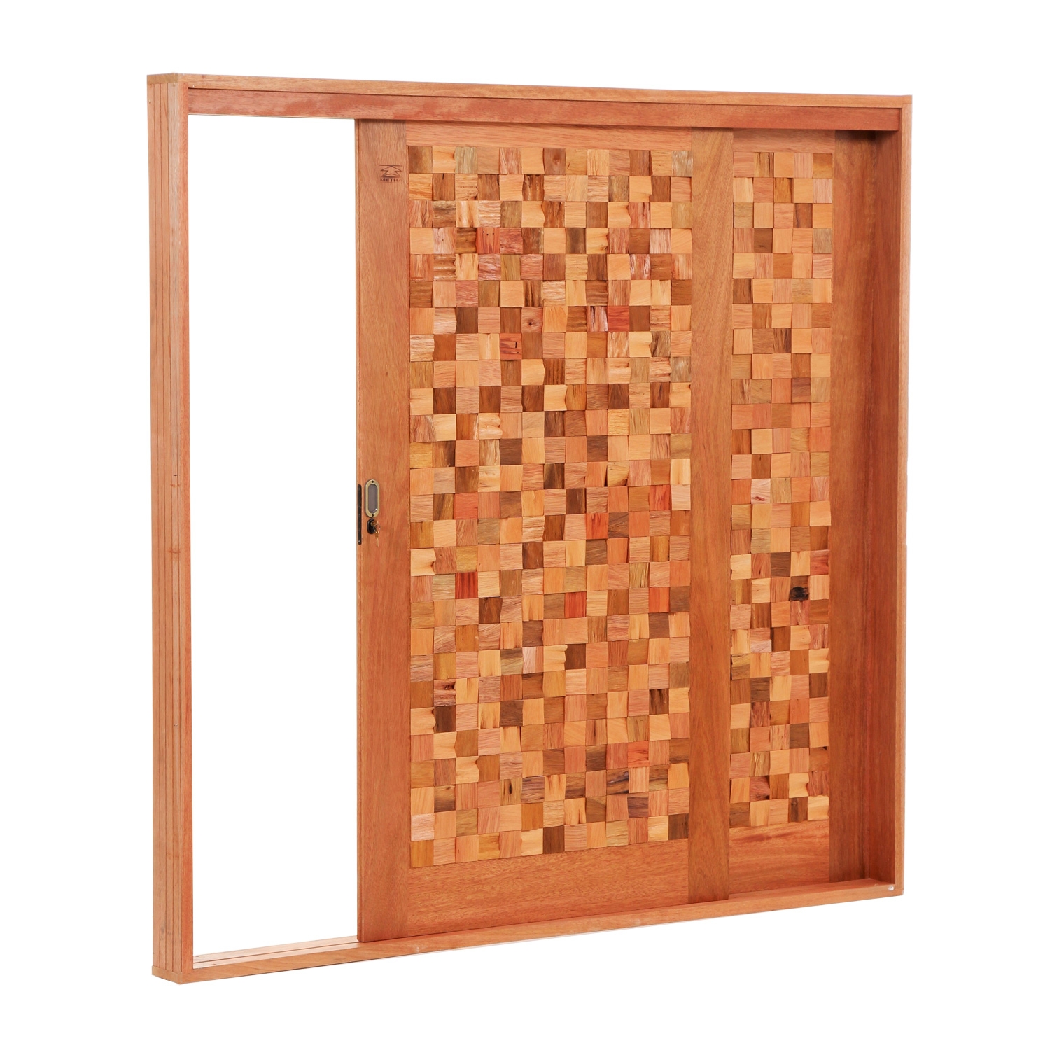 Porta de Correr Elegance Castanha 2 Folhas com Ferragem