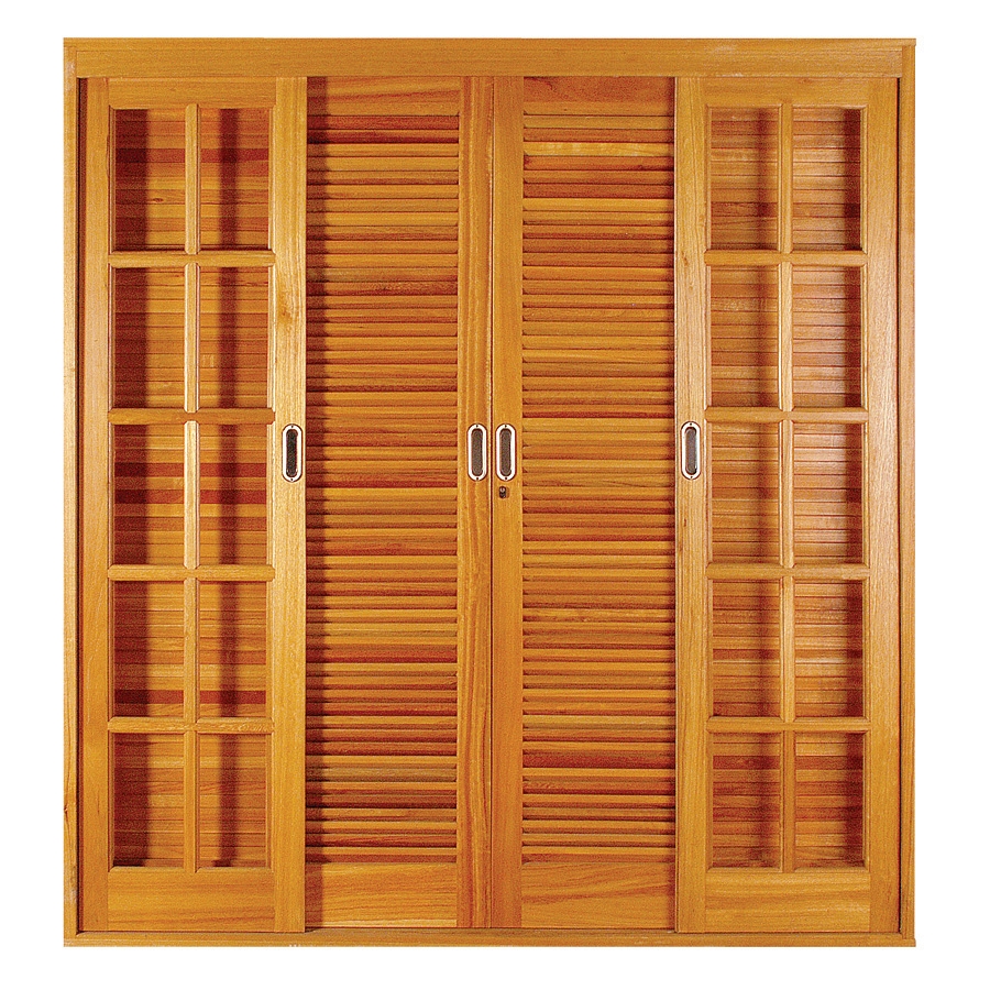 Porta de Correr Quadriculada Veneziana 6 Folhas com Ferragem