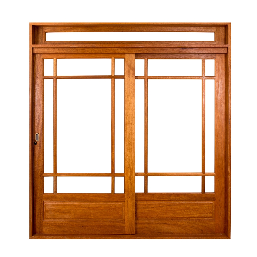 Porta de Correr Elegance com Bandeira 2 Folhas e Ferragem