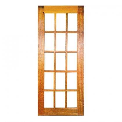 Folha de Porta Quadriculada 15 Vidros Reta